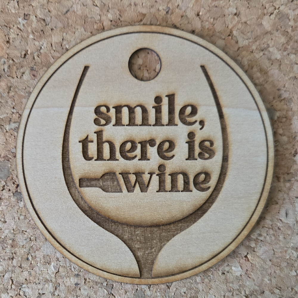 Engraved Wooden Wine Coaster